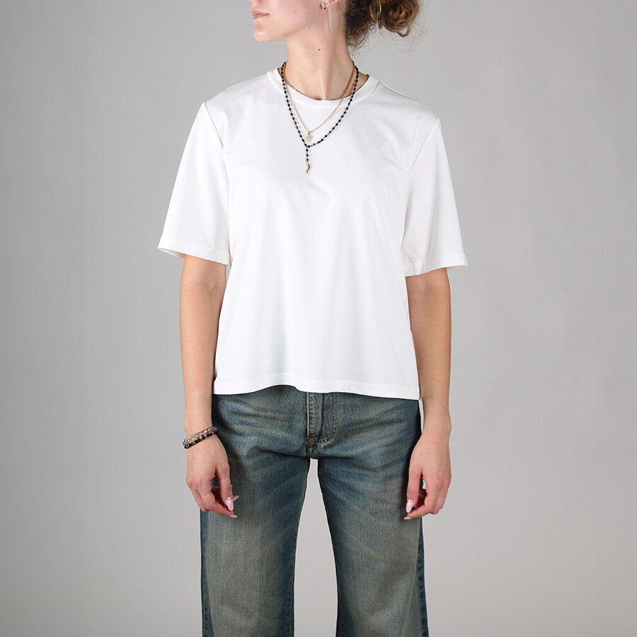T-shirt a girocollo in viscosa