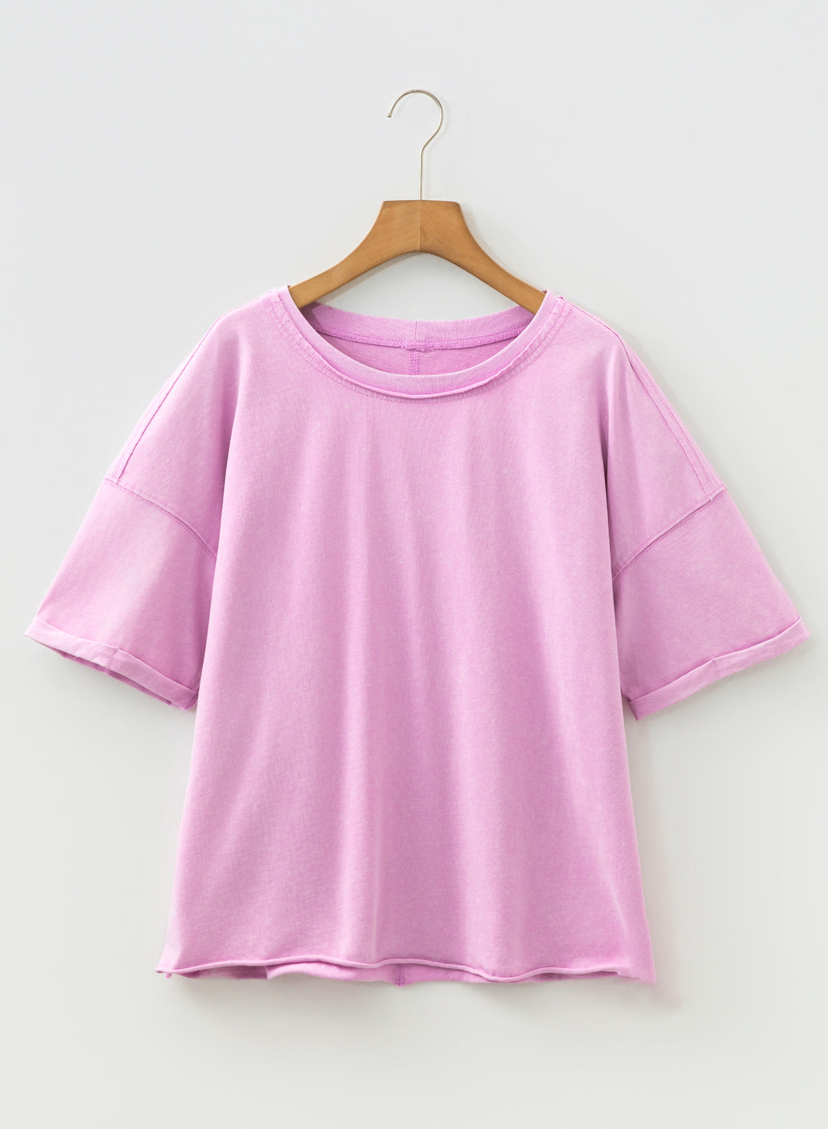 Φαρδιά T-shirt με ορυκτό πλύσιμο και χαλαρή ραφή ώμου