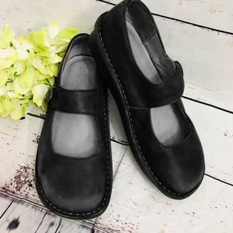 Scarpe da donna in stile retrò comode in pelle scamosciata – Suola morbida leggera e calzature casual per tutti i giorni