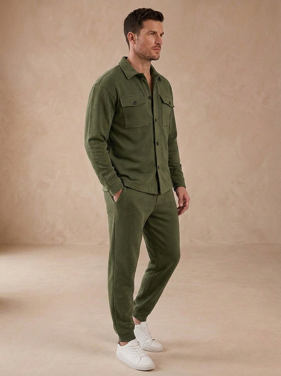 Completo Uomo Casual con Giacca e Pantaloni Coordinati