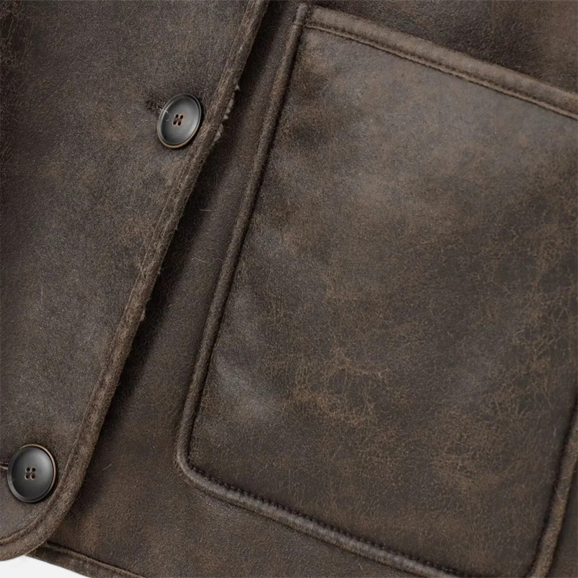Giacca Donna Effetto Pelle con Colletto in Shearling e Tasche