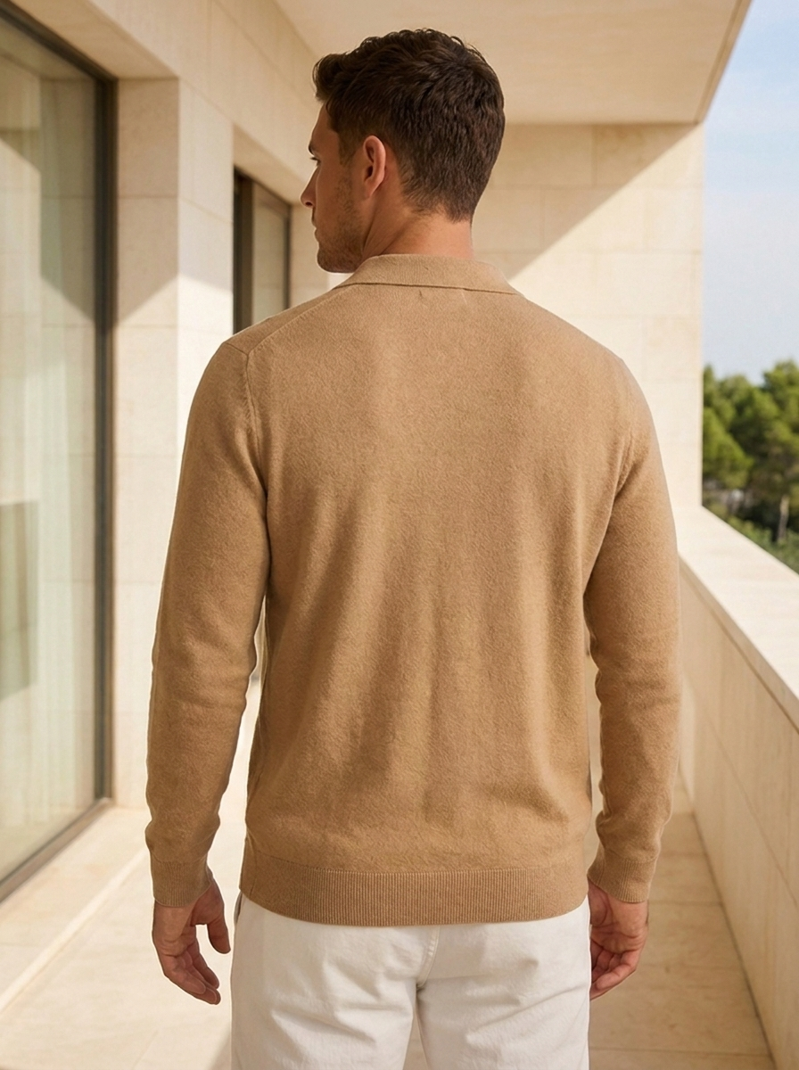 Cardigan da Uomo con Colletto e Bottoni