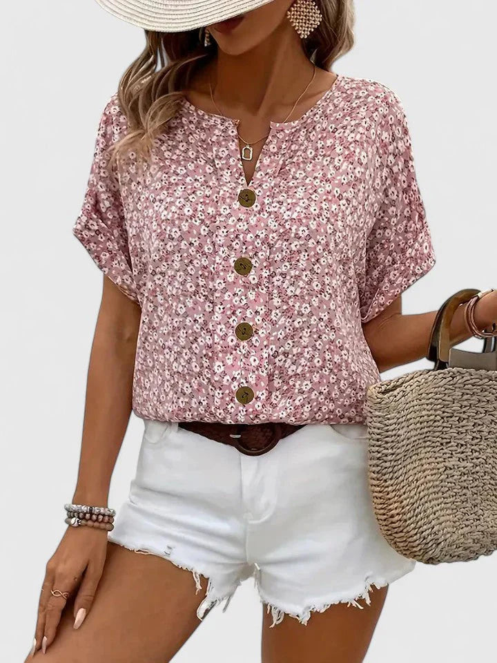 Blusa estiva floreale in cotone per ogni occasione