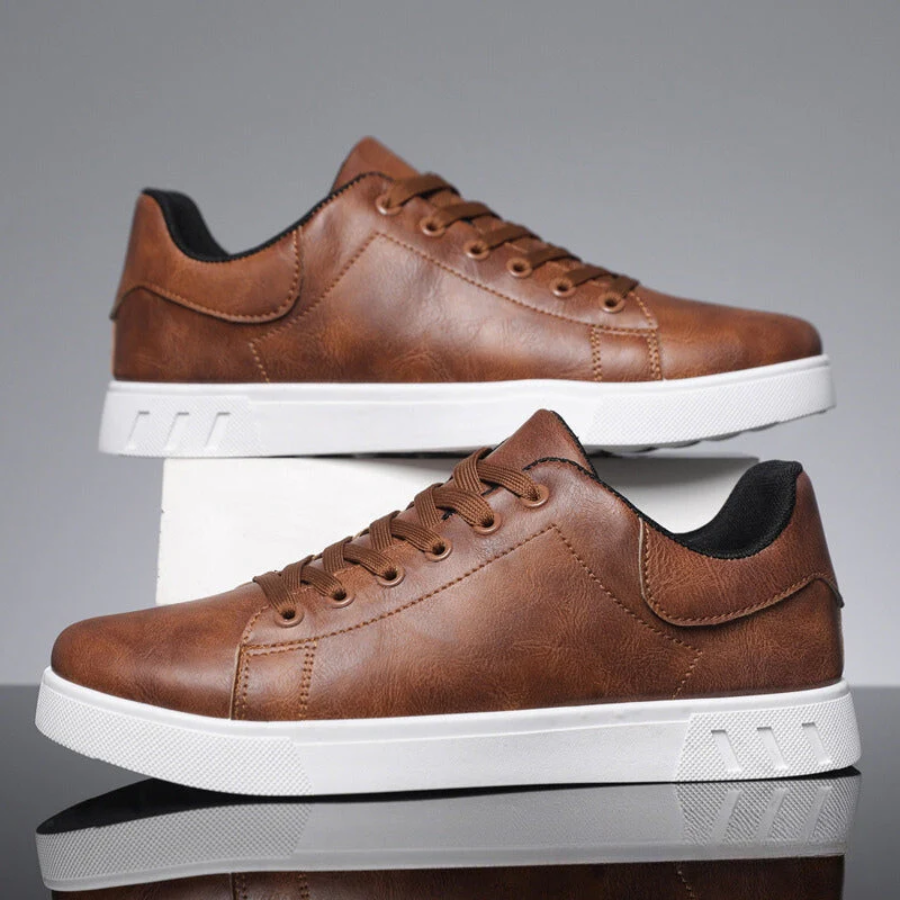 Sneakers da Uomo in Pelle con Suola Bianca