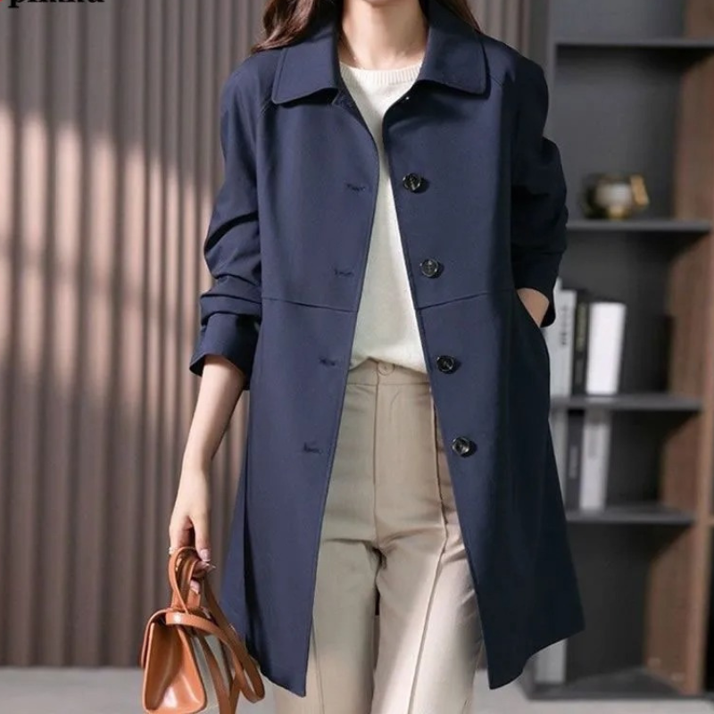Trench corto elegante da donna con un bottone