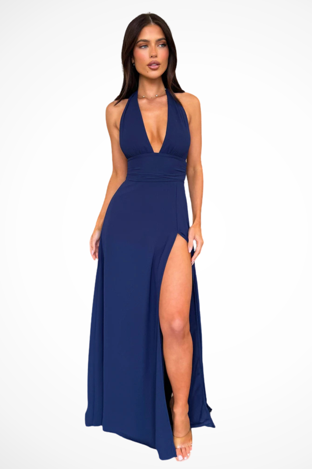 Kaelira | Maxi Abito da Donna con Scollo all'Americana e Spacco Laterale