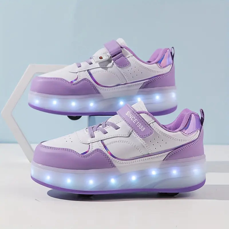 Dziecięce buty LED z podświetlaną podeszwą i zapięciem na rzep