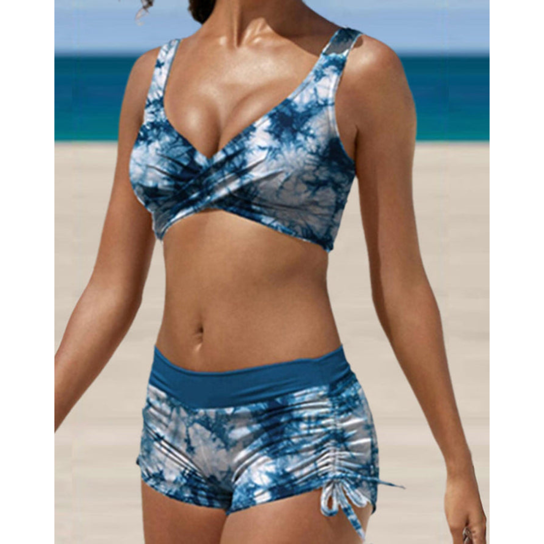 Bikini Donna a Vita Alta con Top Incrociato – Vestibilità Comfort