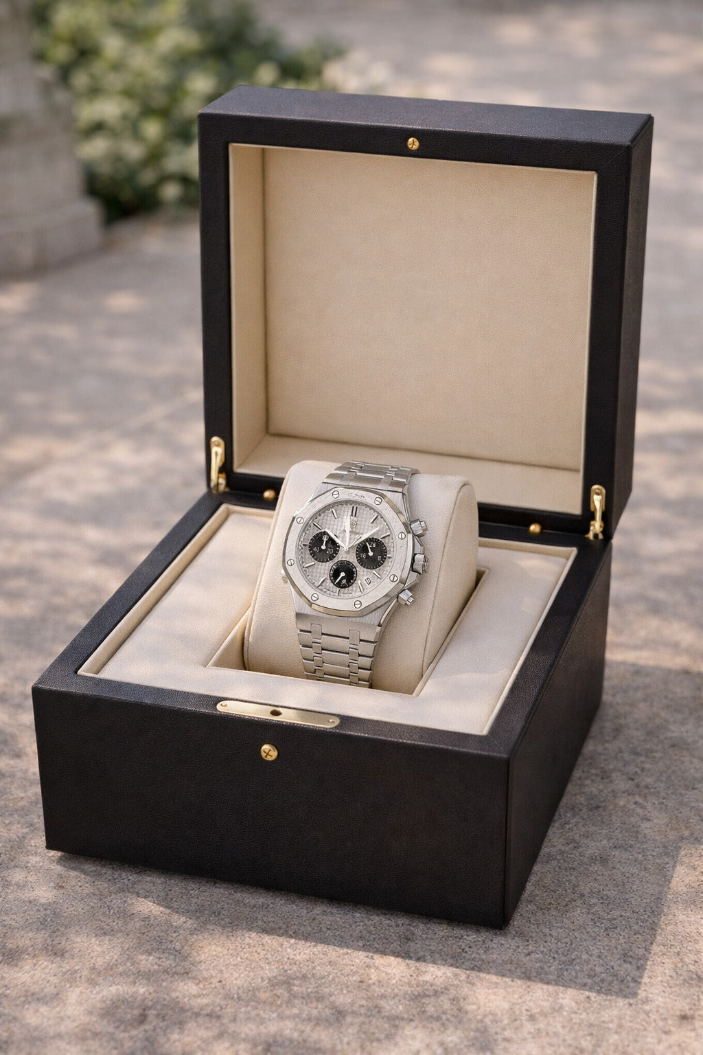 Orologio da Uomo con Bracciale in Acciaio Inossidabile e Cronografo