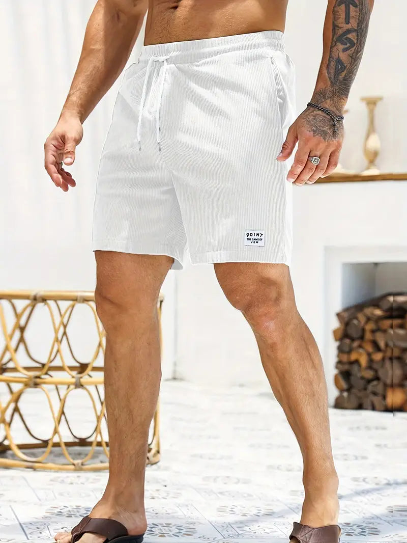 Shorts uomo in corduroy con coulisse