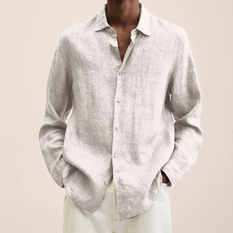 Camicia in lino a maniche lunghe da uomo
