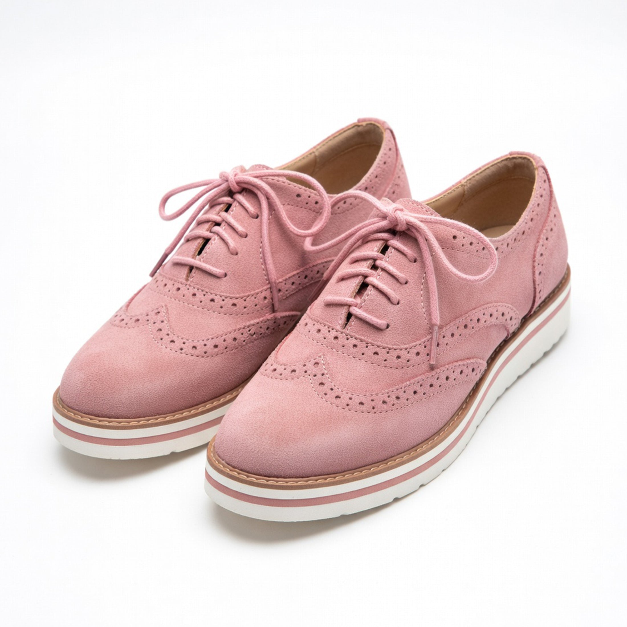 Damskie buty Oxford sznurowane z podwyższoną podeszwą