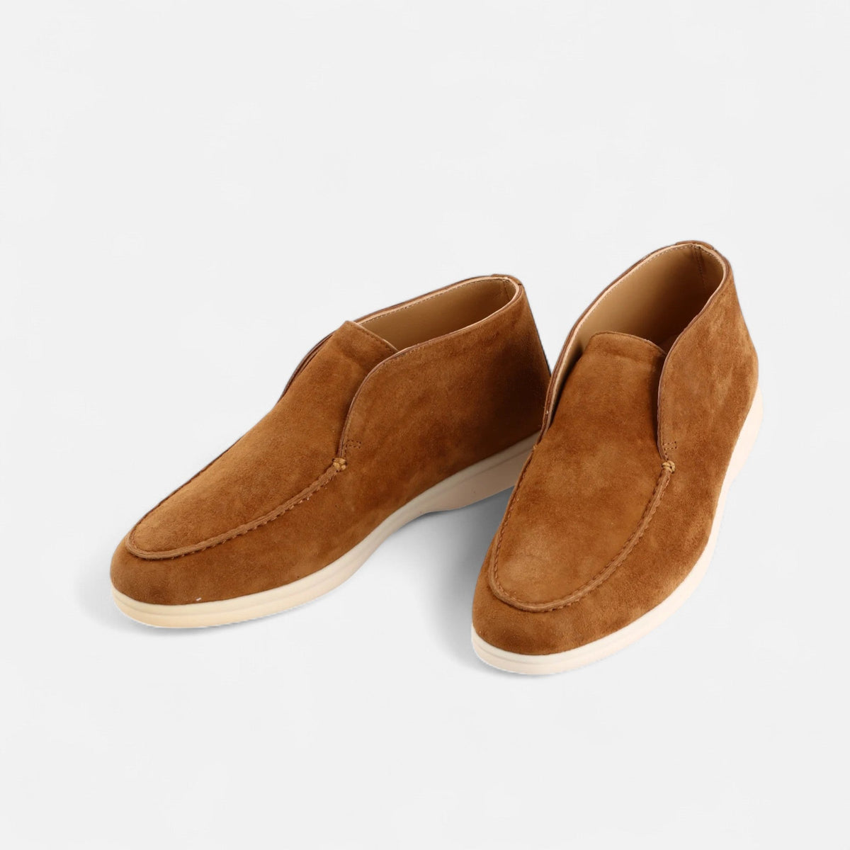 Mules mocassins en daim pour homme - Camel Heritage