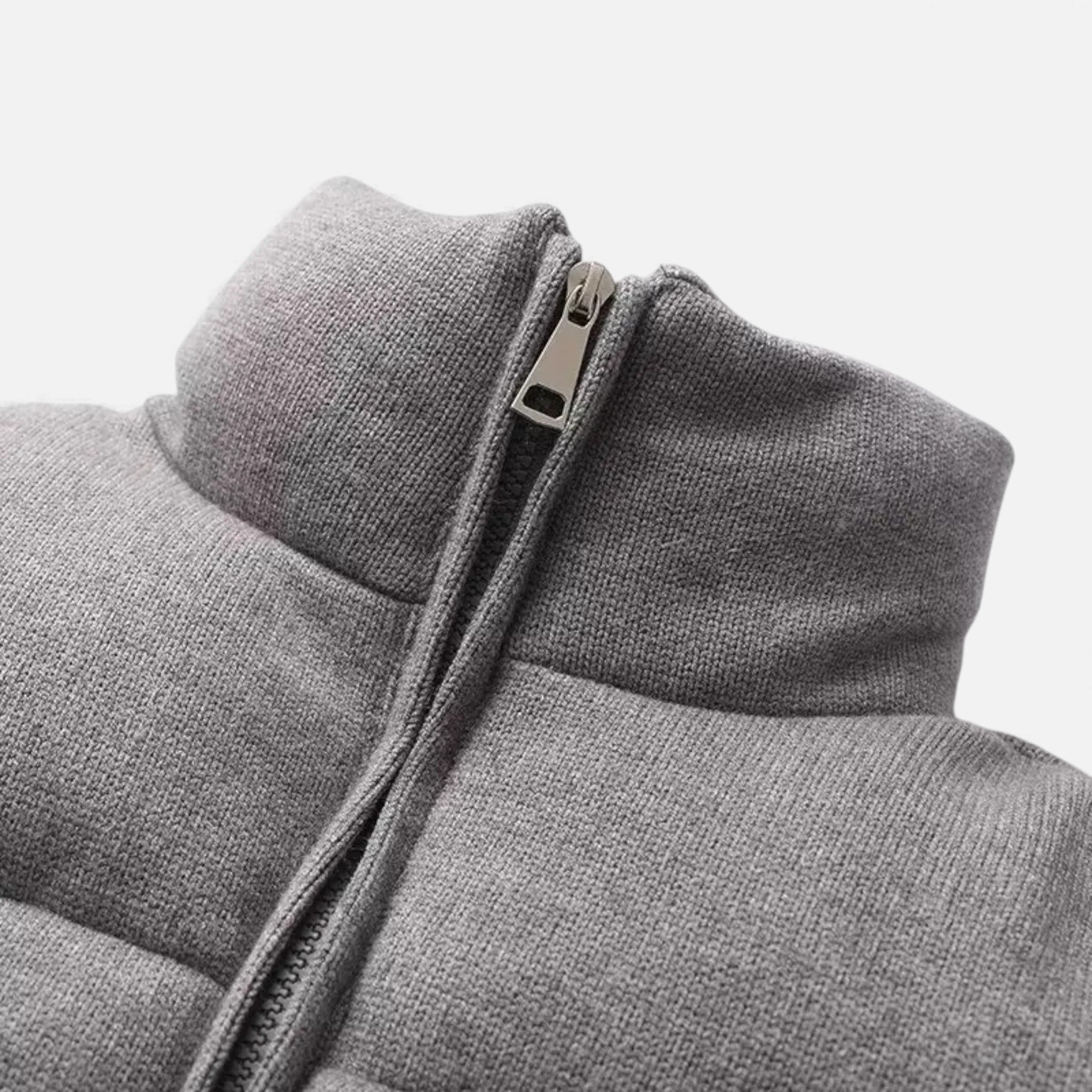 Giacca Puffer Donna Corta con Collo Alto e Chiusura Zip