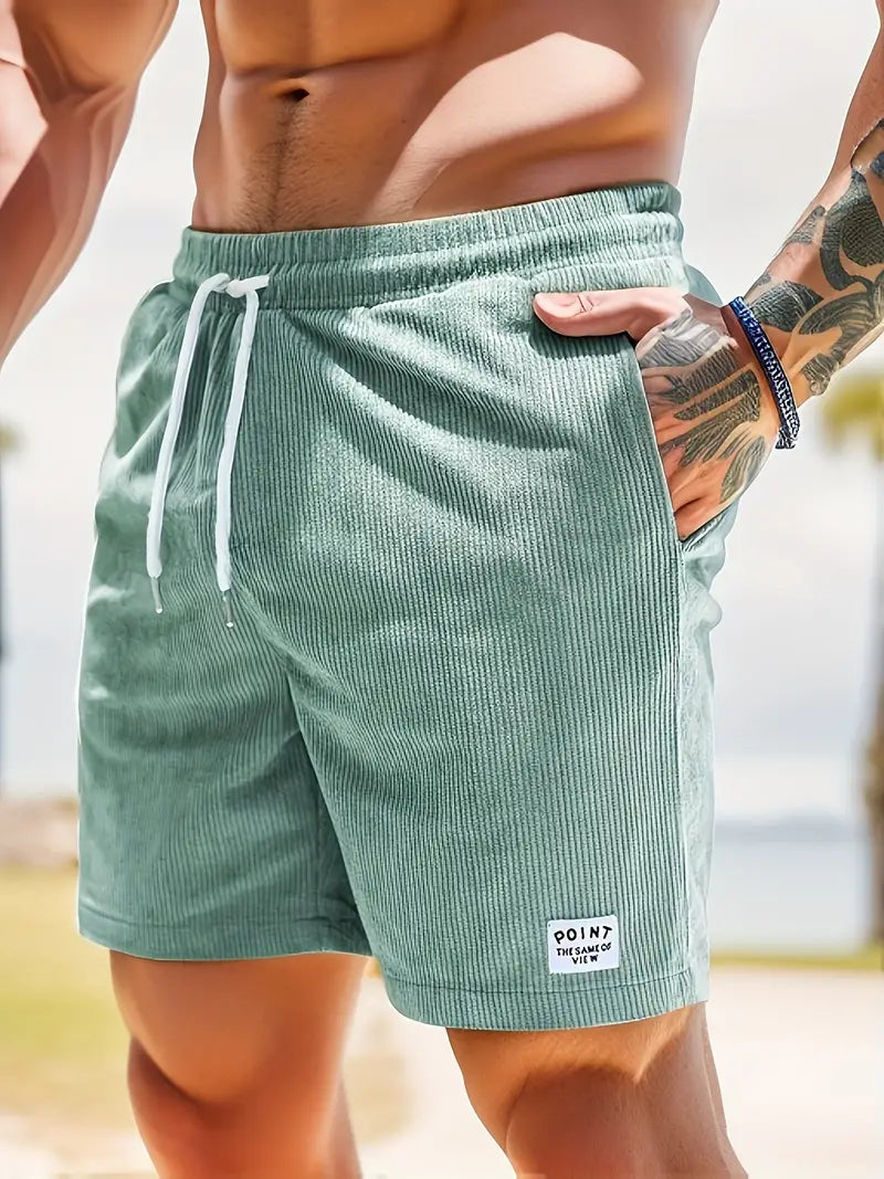 Shorts uomo in corduroy con coulisse