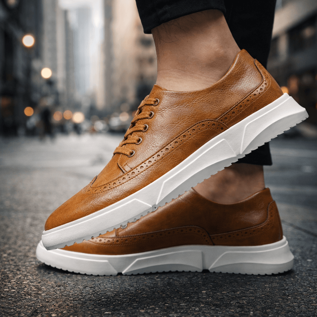 Sneakers Brogue in Pelle