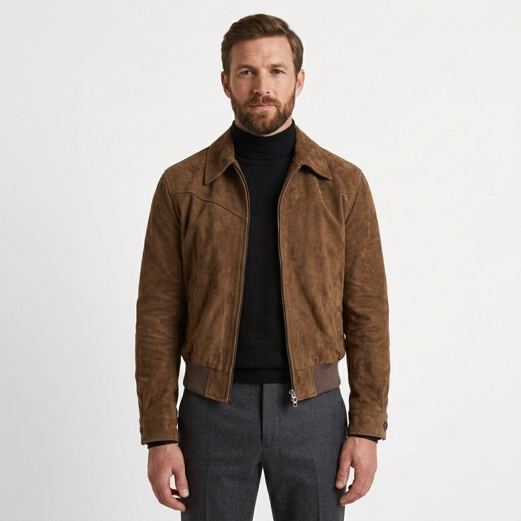 Giacca Uomo Casual con Zip e Colletto Classico