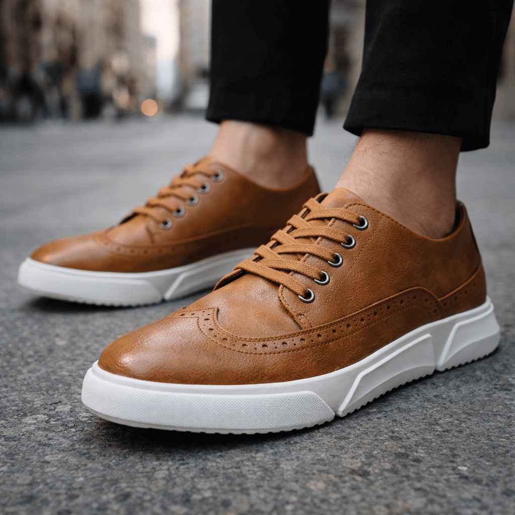 Sneakers Brogue in Pelle