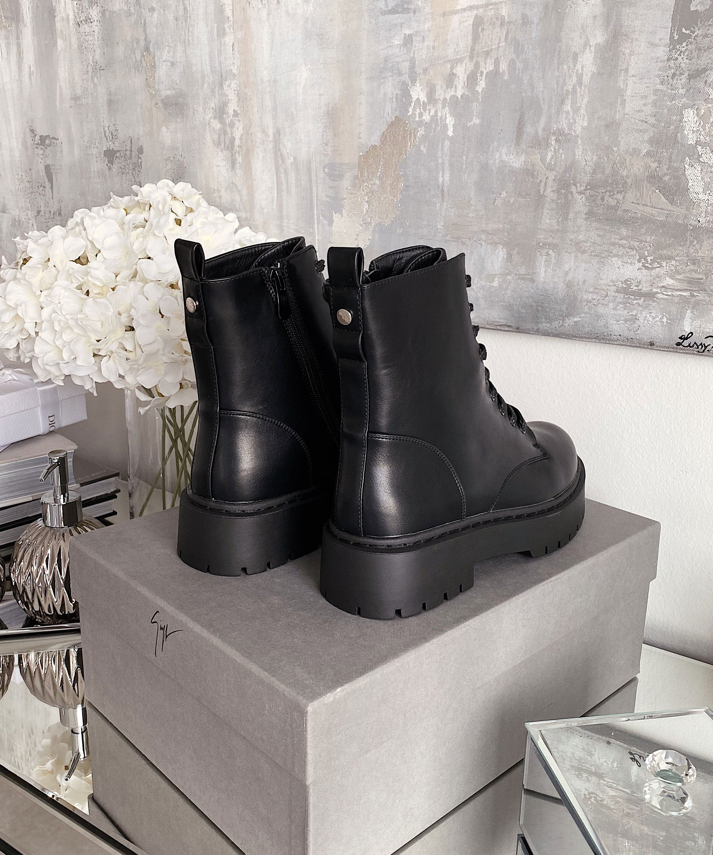Women's Wedge Combat Boots | Lace-Up Boots with Thick Sole