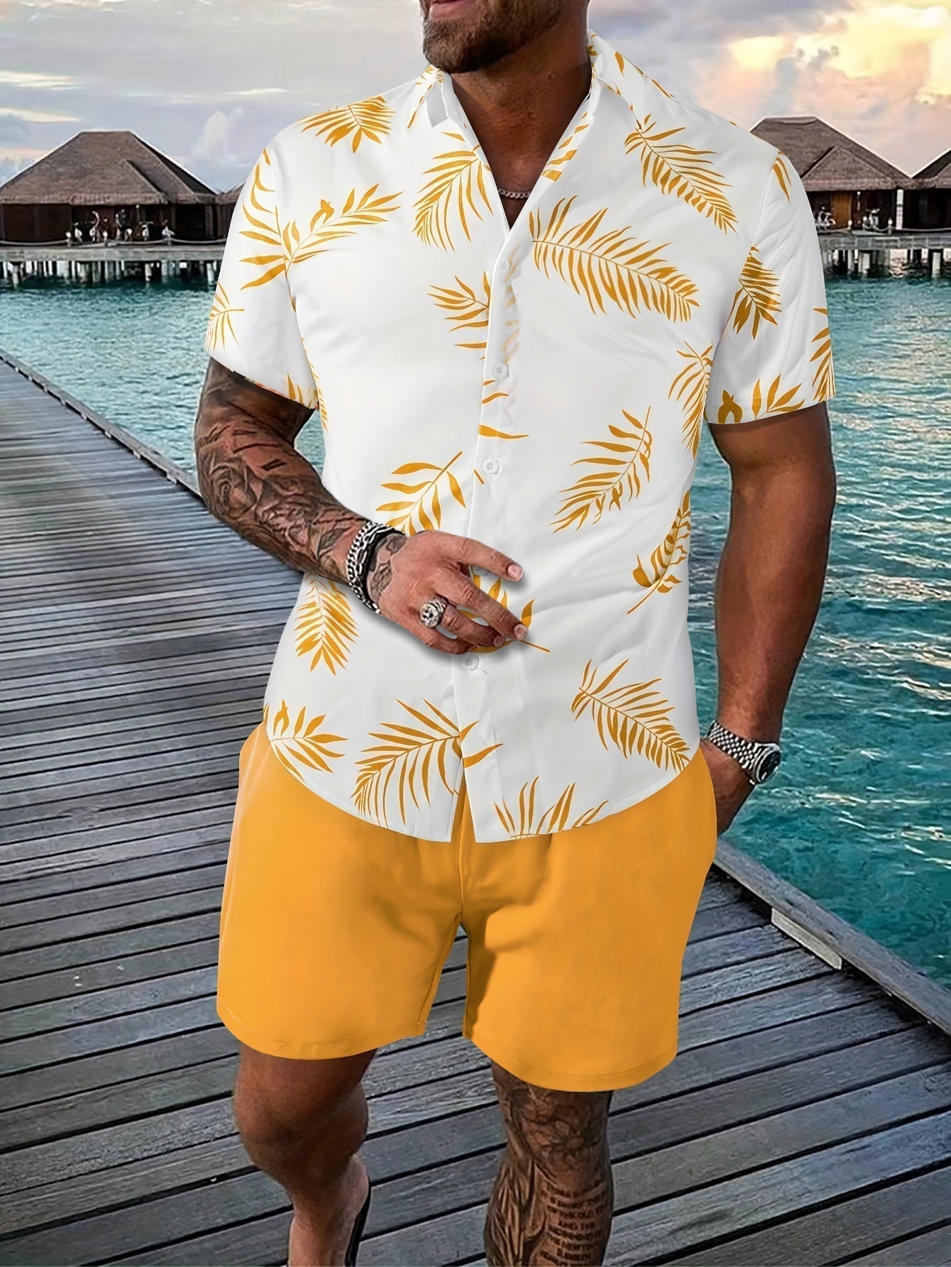 Set Estivo Camicia e Shorts da Uomo