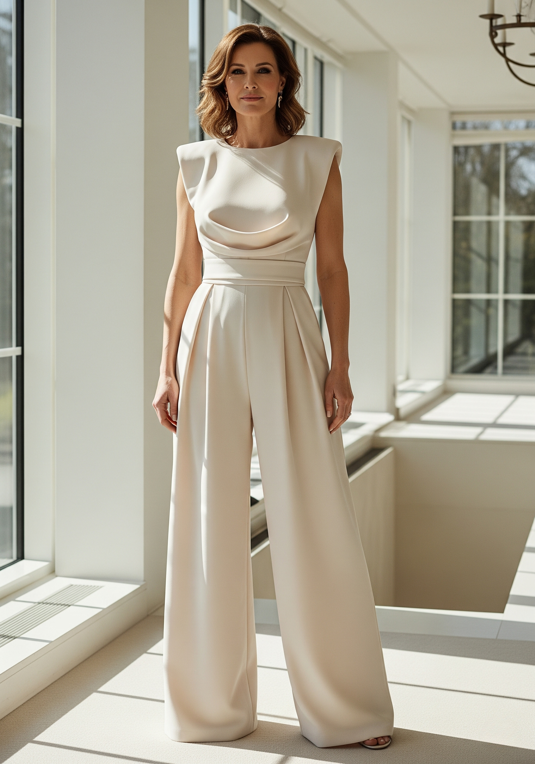Tuta Intera da Donna Elegante a Vita Alta e Gamba Dritta