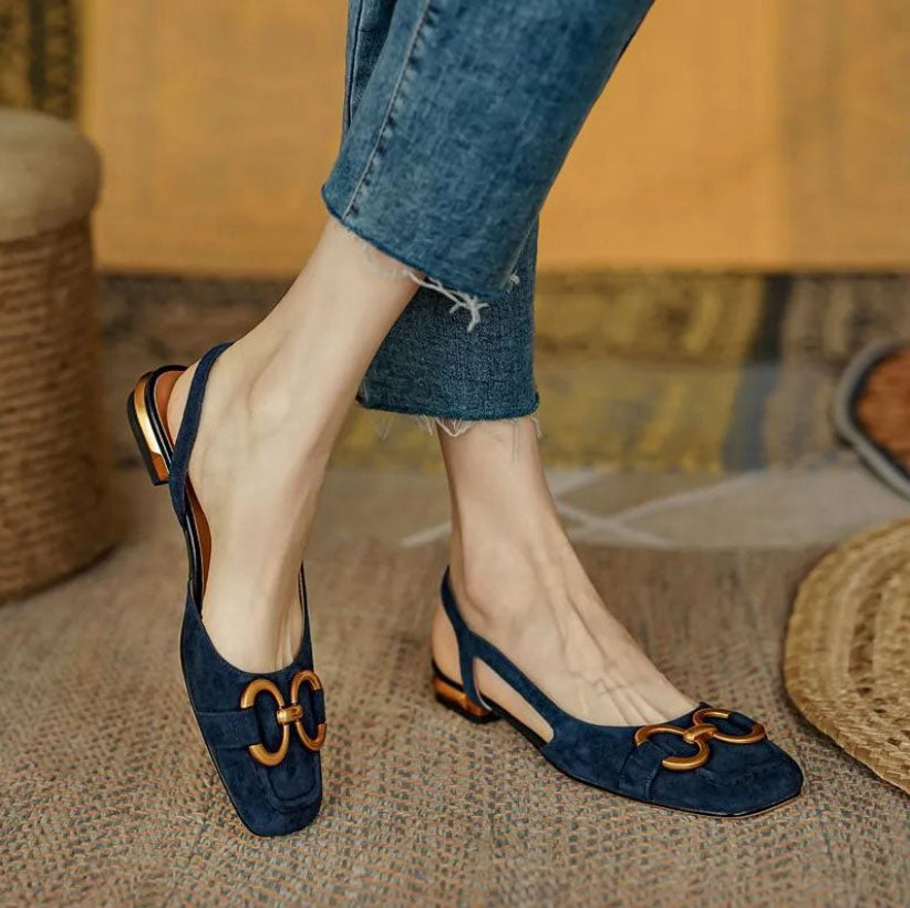 Ballerine Slingback da Donna con Punta Chiusa e Fiocco