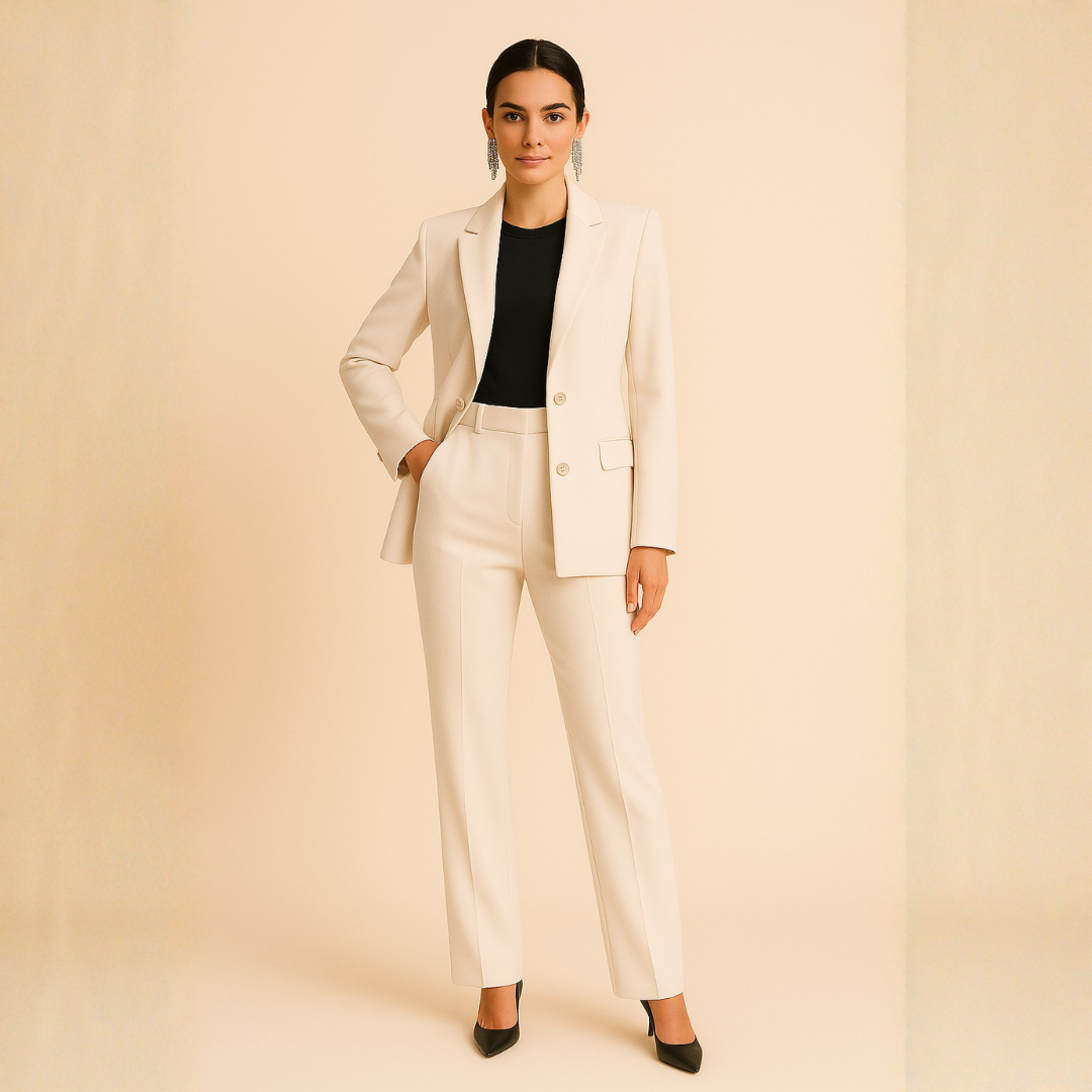 Alba | Completo Blazer Donna Aderente Pantalone Dritto Bottoni