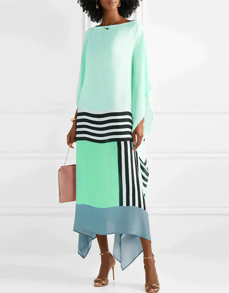Anika - růžový pruhovaný kaftan Candy