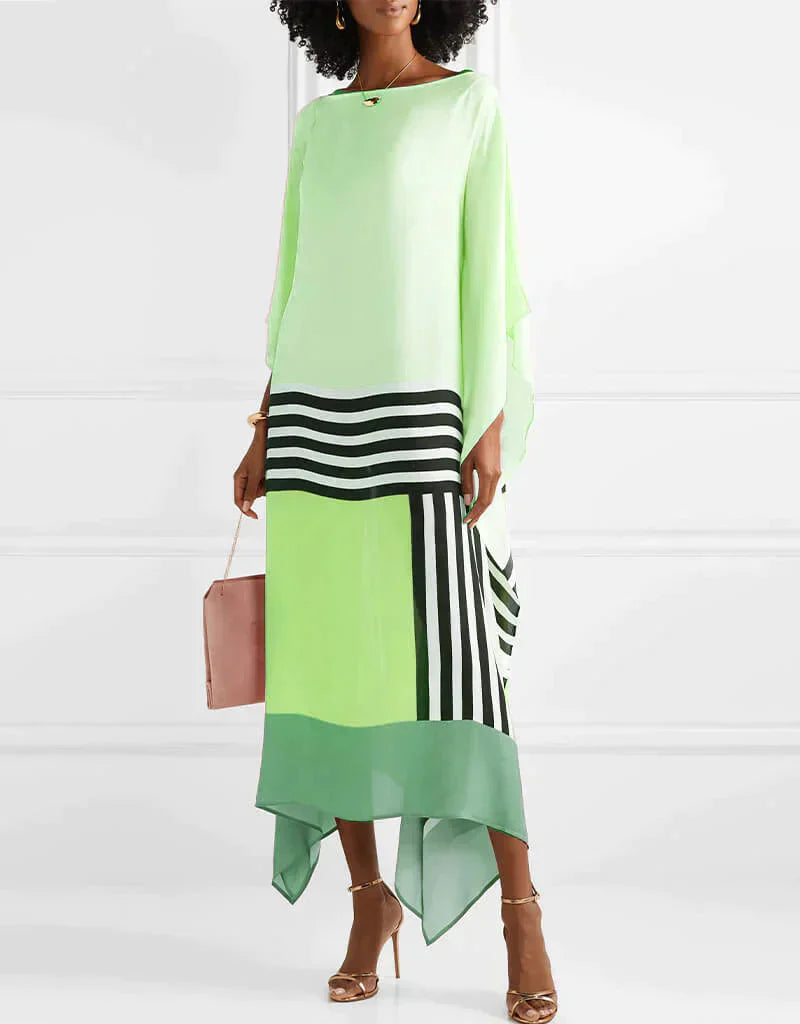 Anika - růžový pruhovaný kaftan Candy