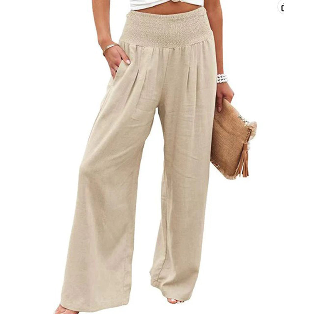 Pantaloni palazzo donna a vita alta