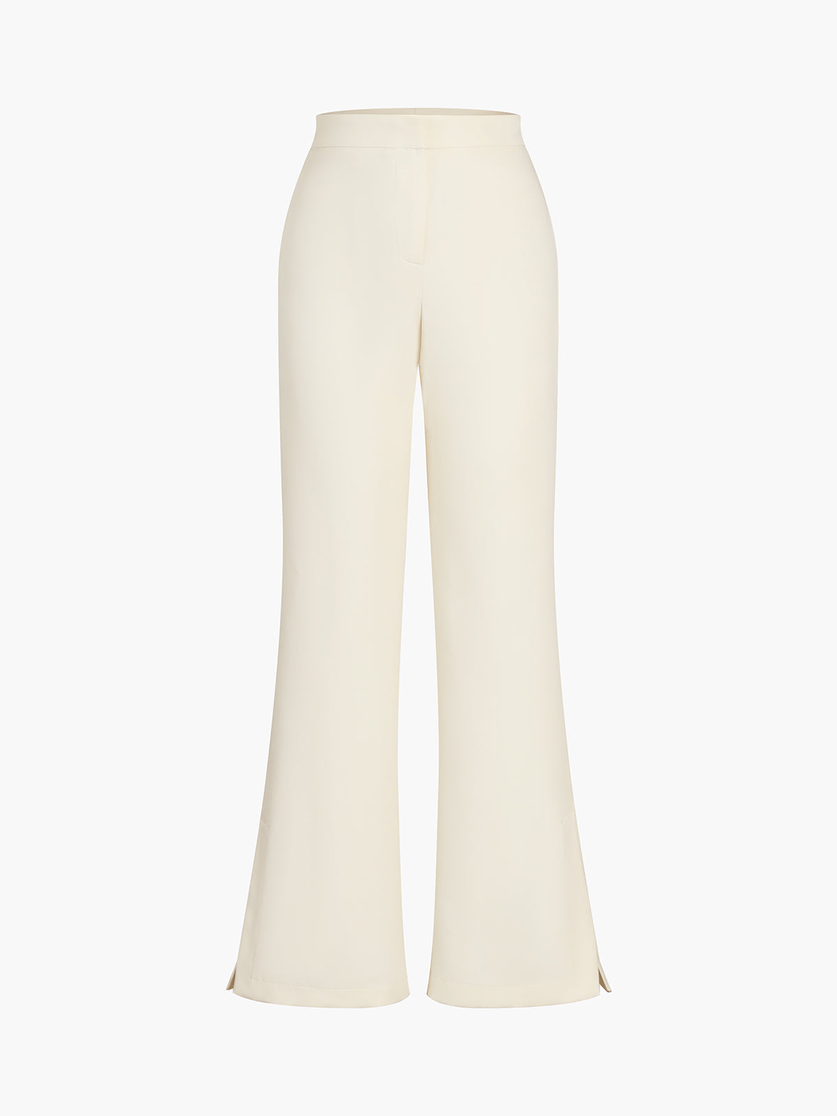 Solid color top with wide-leg pants