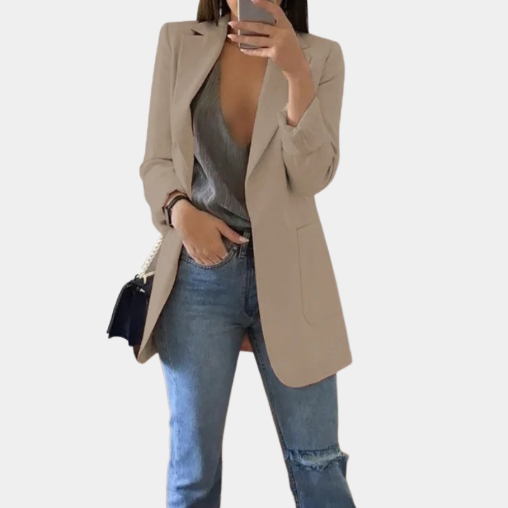 Dlouhý dámský prémiový sako blazer