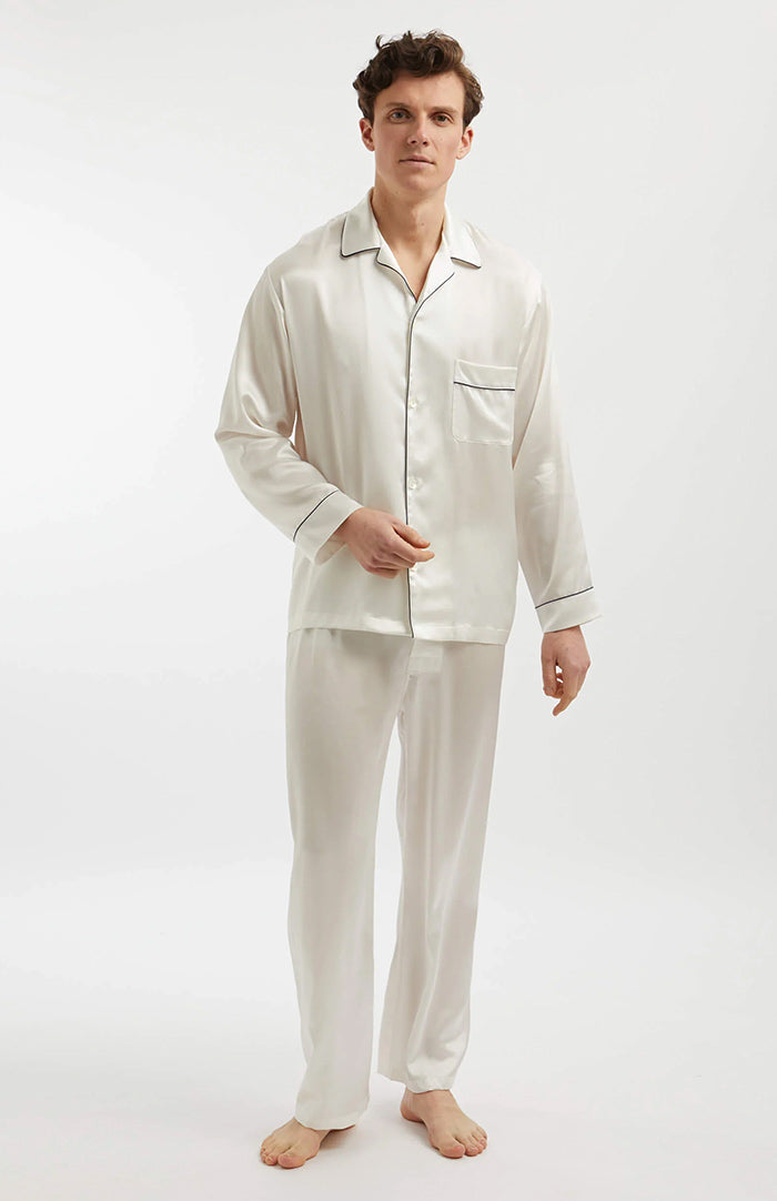 Classic White | Set Loungewear in Raso da Uomo