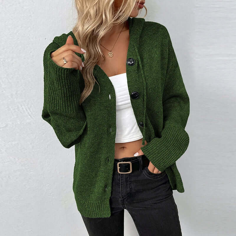 Cardigan da Donna con Scollo a V e Bottoni