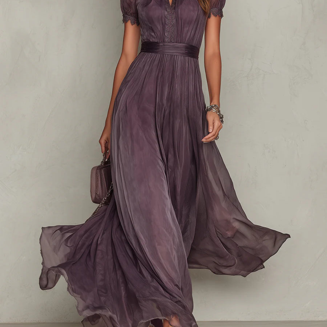 Abito Maxi Leggero e Classico con Pizzo
