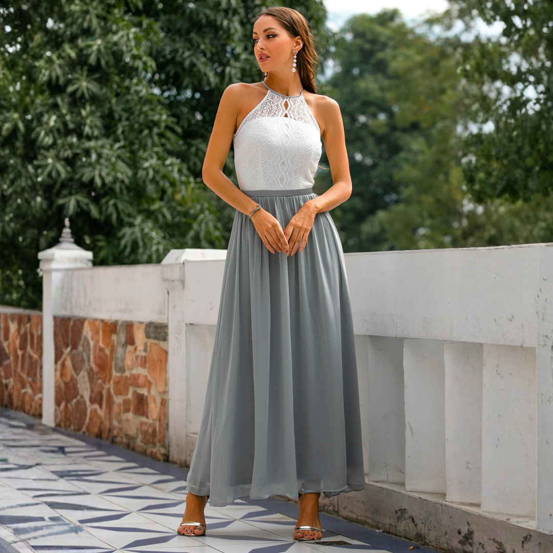 Celia | Gonna Lunga da Invitata al Matrimonio Fluida Donna Vita Alta