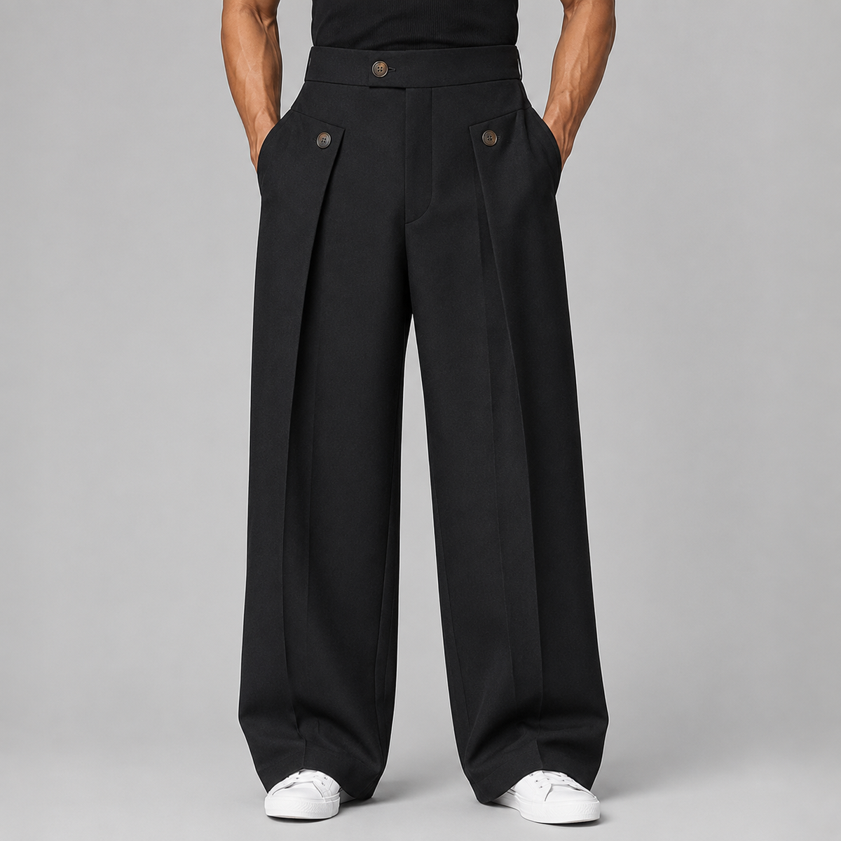 Pantaloni Palazzo da Uomo con Pieghe