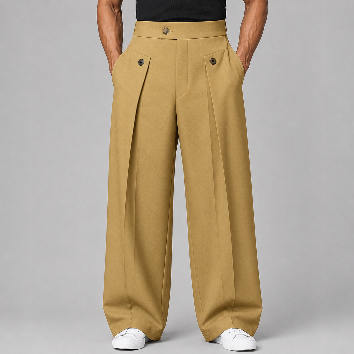 Pantaloni Palazzo da Uomo con Pieghe