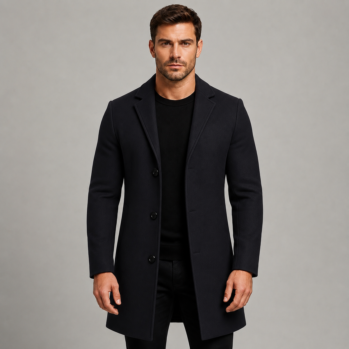 Cappotto Sartoriale da Uomo con Colletto a Revers