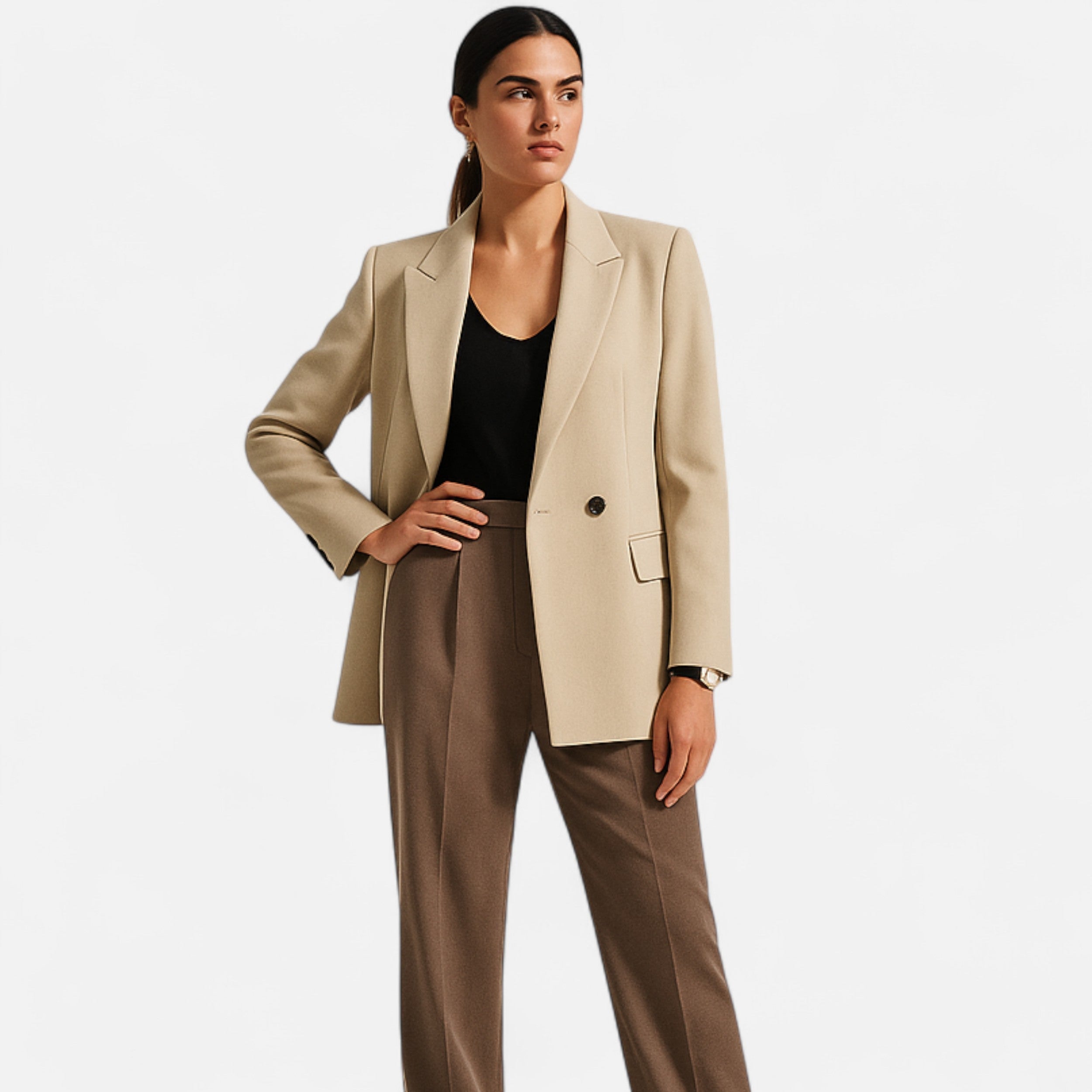 Blazer Donna Elegante Doppiopetto con Vestibilità Sartoriale