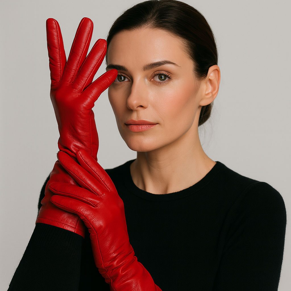 Gants élégants pour femme en cuir, pour l’hiver, avec doublure douce