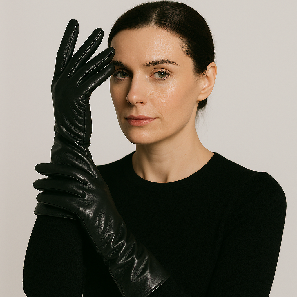 Gants élégants pour femme en cuir, pour l’hiver, avec doublure douce