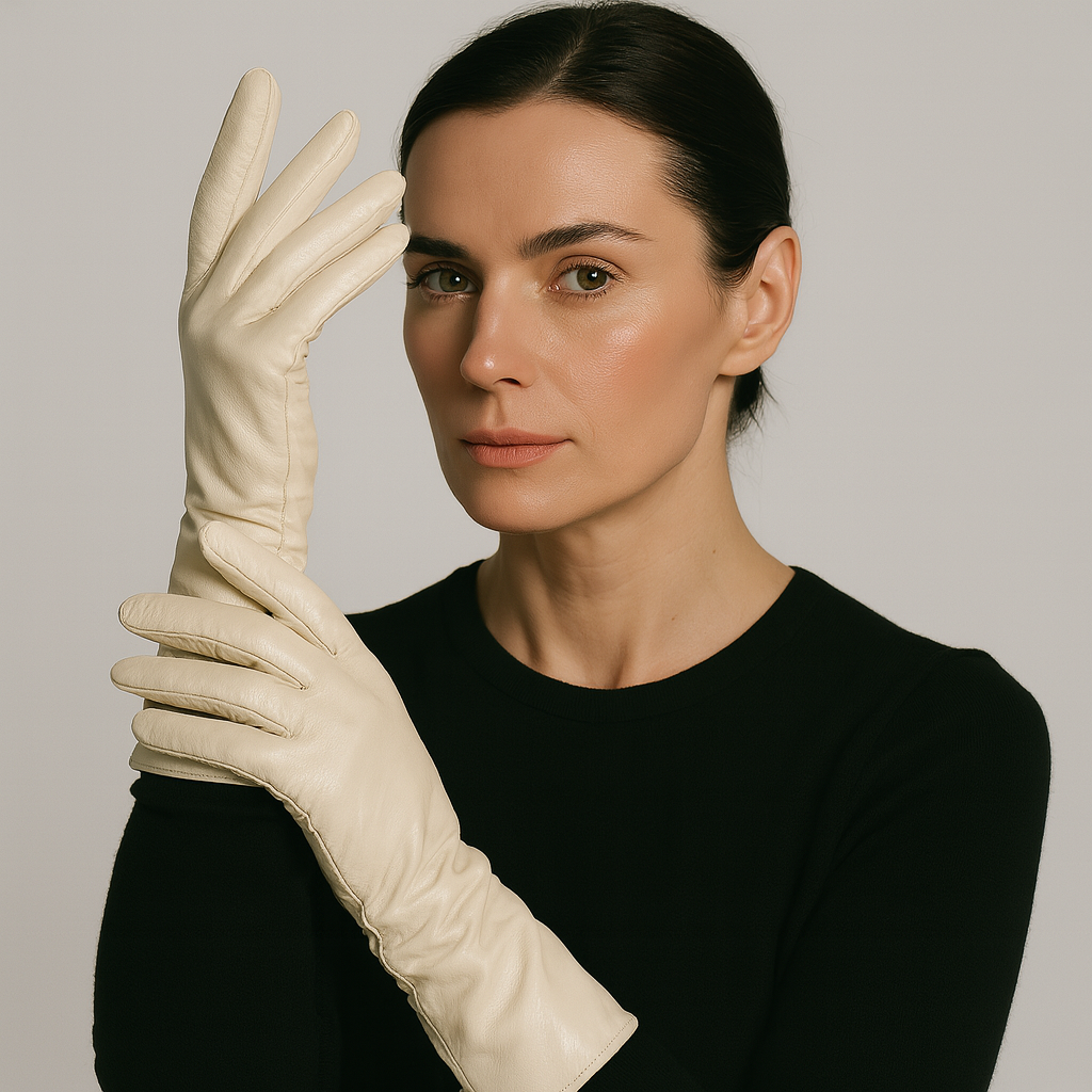 Gants élégants pour femme en cuir, pour l’hiver, avec doublure douce