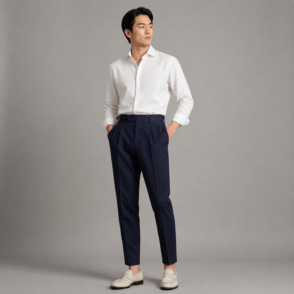 Pantaloni Sartoriali da Uomo con Pieghe