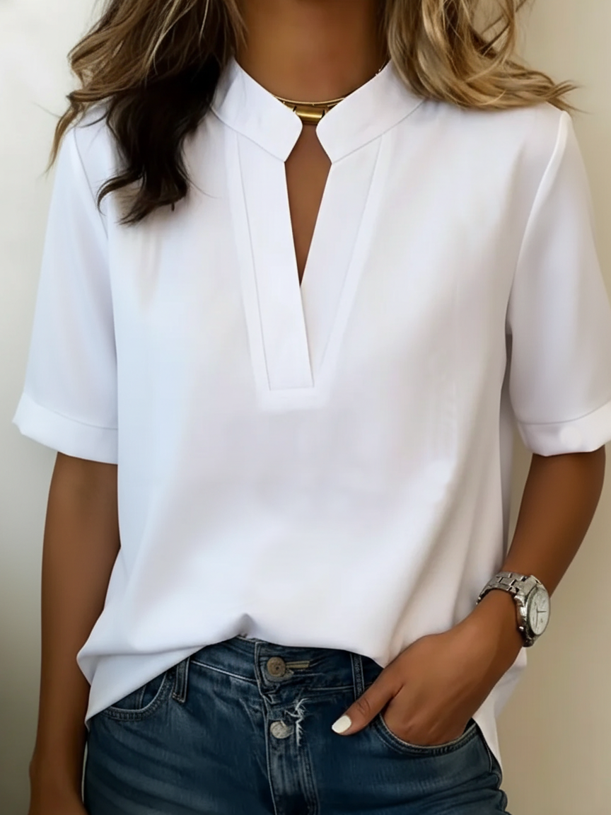 Blusa Casual con Scollo a V da Donna