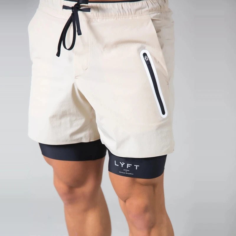 Pantaloncini da Palestra da Uomo – Design 2-in-1 con Fodera a Compressione