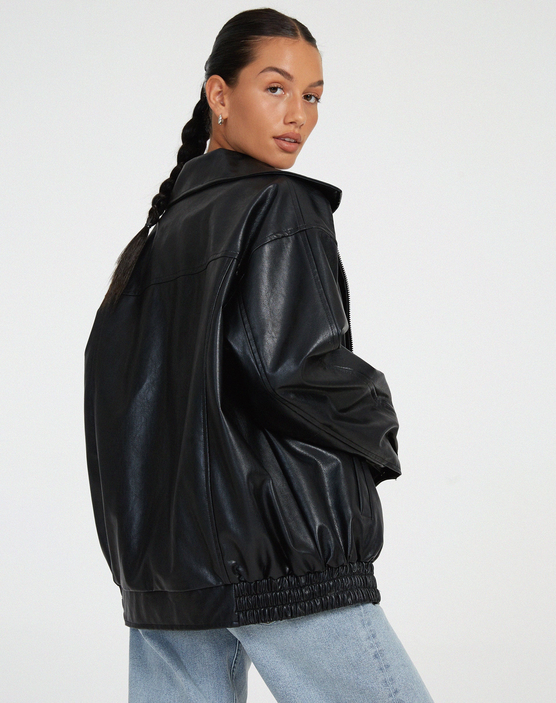 Giacca oversize da donna effetto pelle