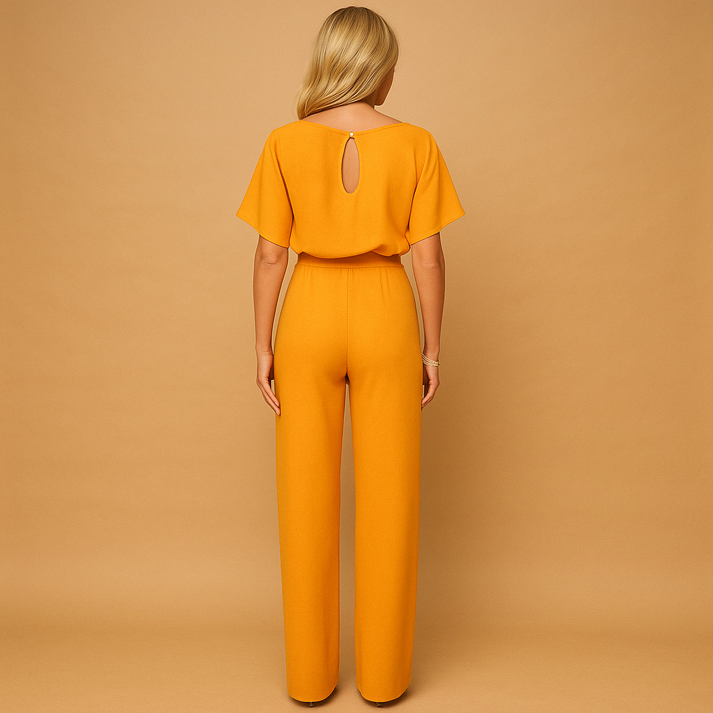 Tuta Intera Donna Elegante con Cintura e Pantaloni a Gamba Larga