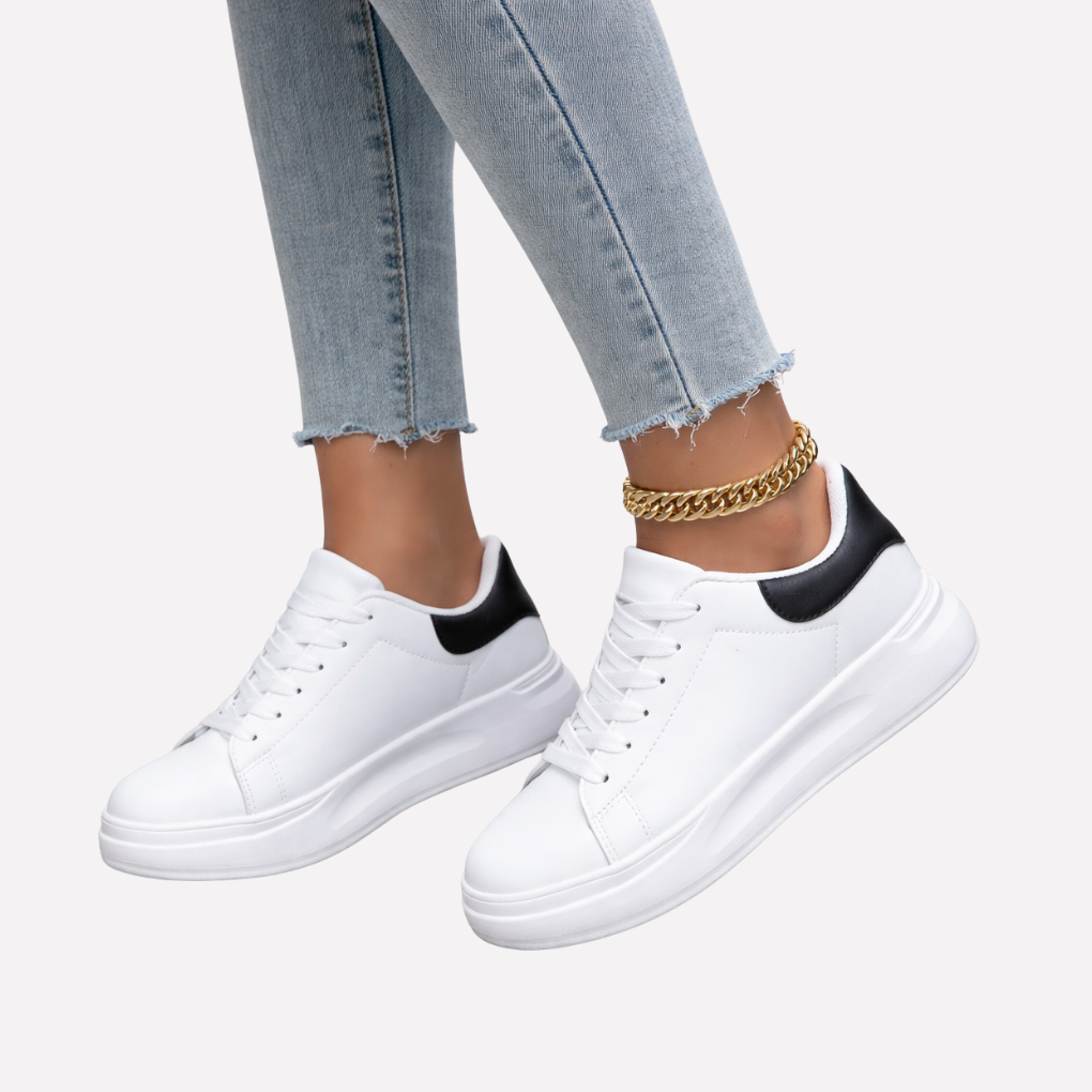 Sneakers in Pelle Bianca da Donna