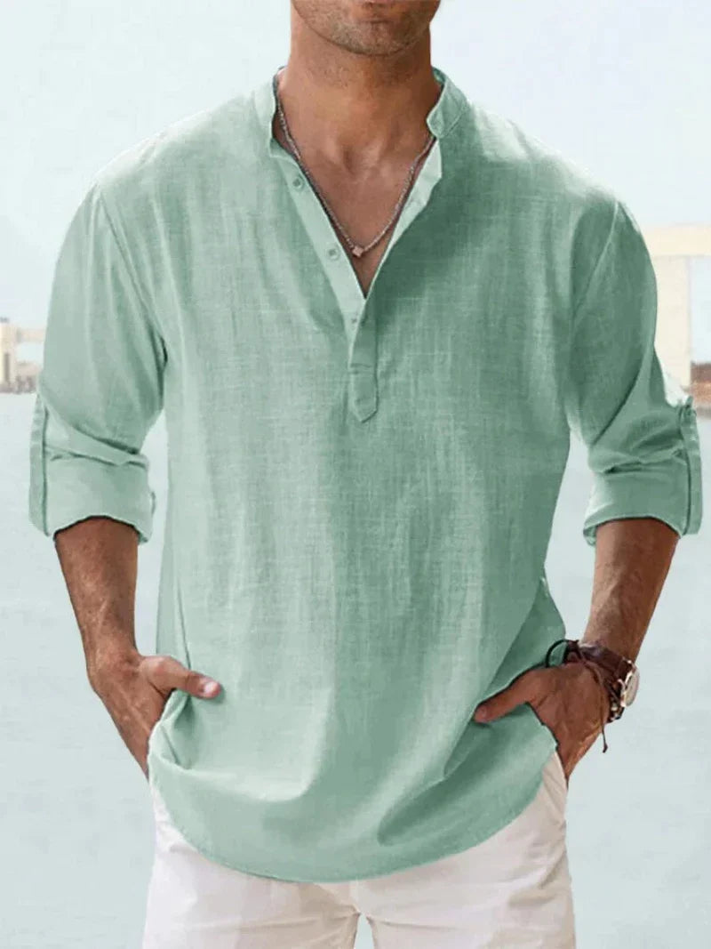 Camicia Casual Estiva da Uomo in Tessuto Traspirante